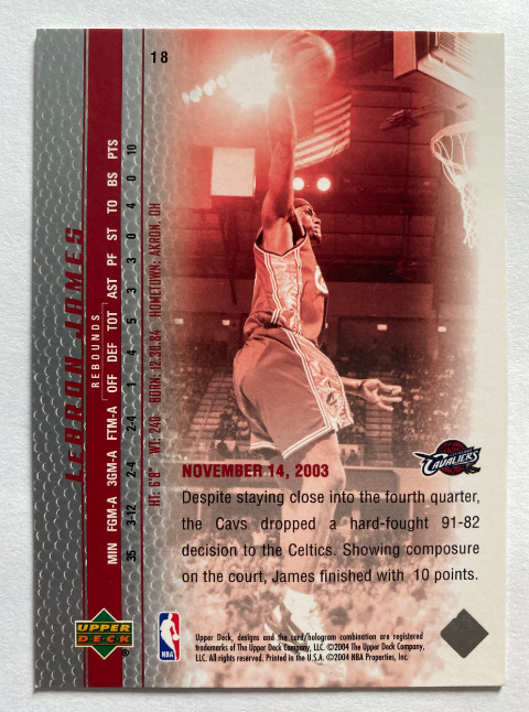 LeBron James Phenomenal Beginning #18