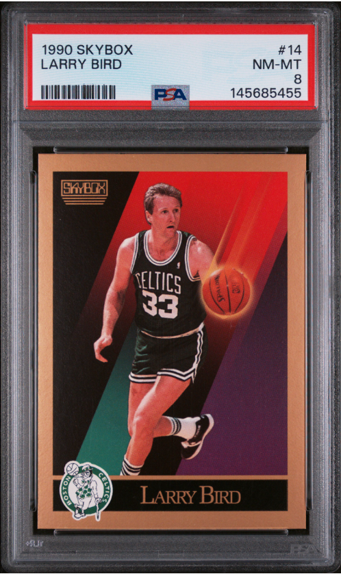 1990 SKYBOX #14 LARRY BIRD PSA 8
