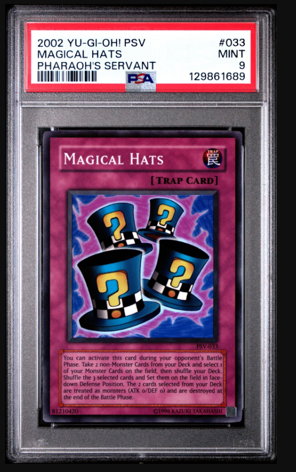 2002 YU-GI-OH! PSV-PHARAOH'S SERVANT 033 MAGICAL HATS PSA 9