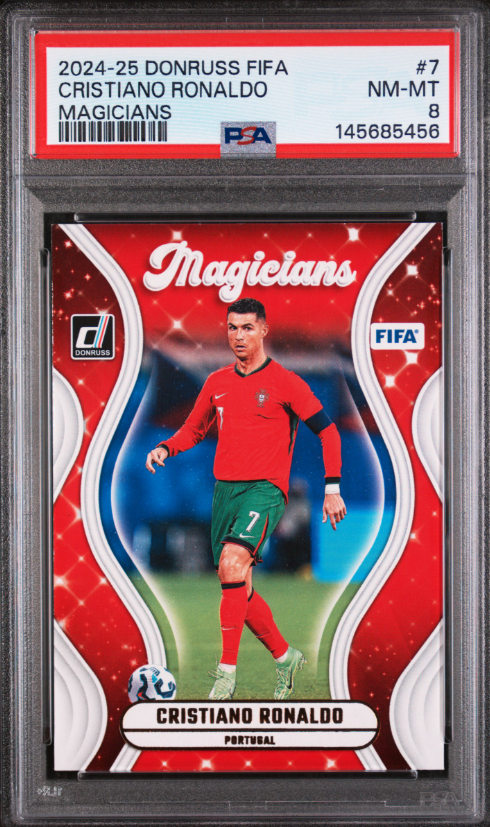 2024-25 PANINI DONRUSS FIFA MAGICIANS #7 CRISTIANO RONALDO PSA 8