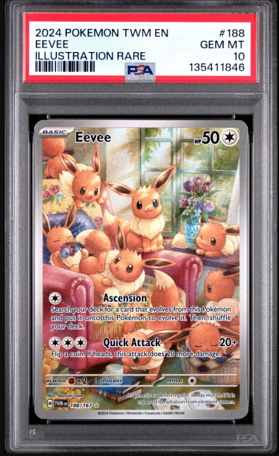 2024 POKEMON TWM EN-TWILIGHT MASQUERADE 188 EEVEE ILLUSTRATION RARE