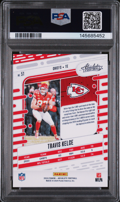2024 PANINI ABSOLUTE #51 TRAVIS KELCE PSA 9
