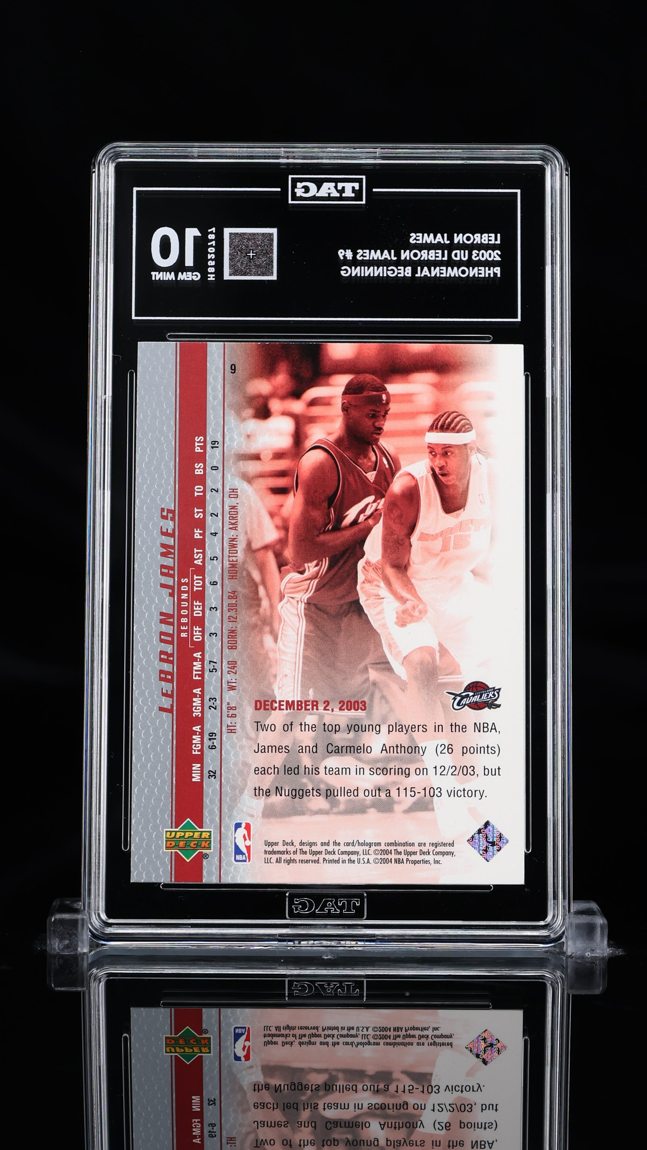 Lebron James Upper Deck Phenomenal Beginning TAG 10 #9