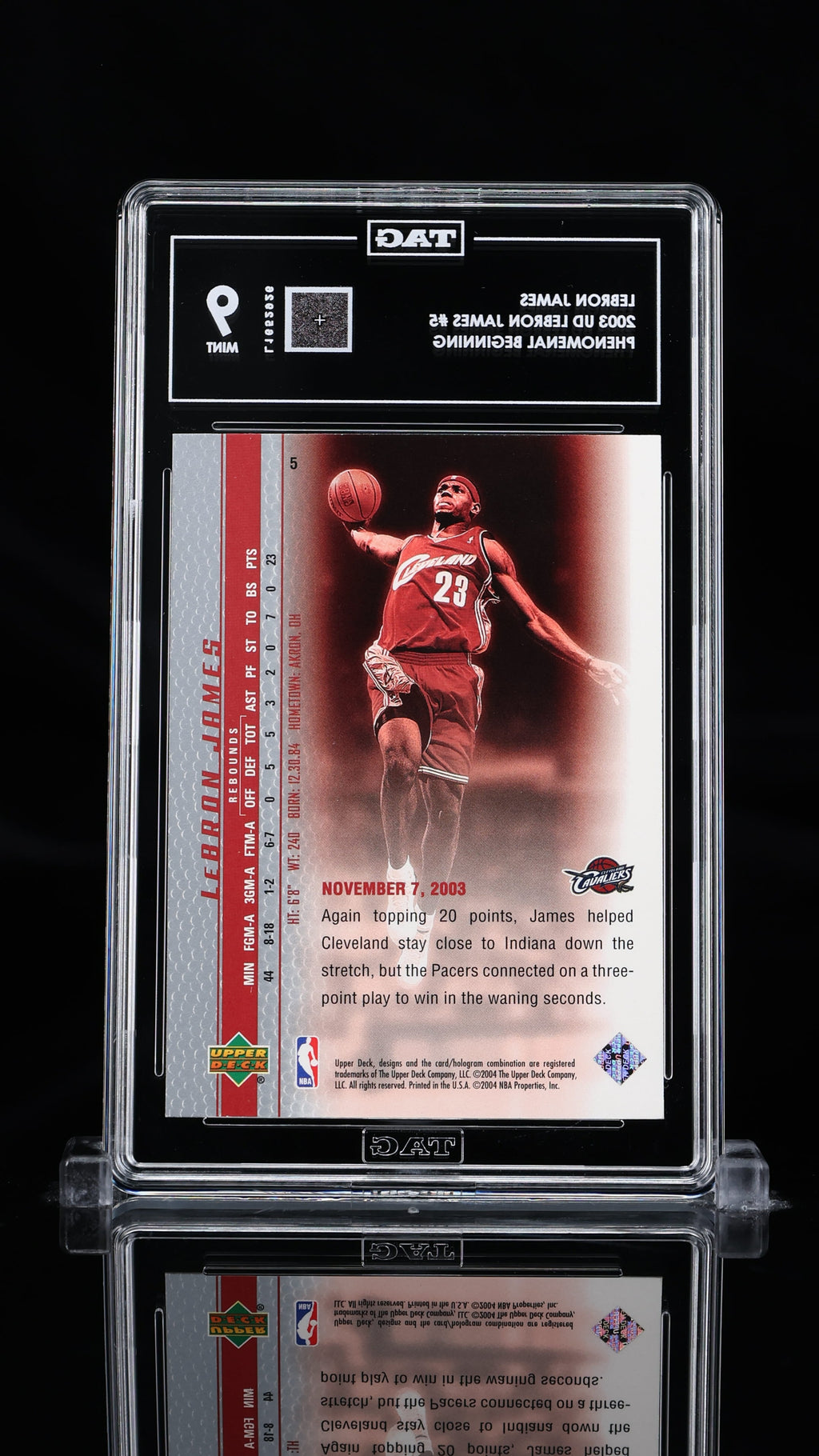 LeBron James 2003 Upper Deck #5 – “Phenomenal Beginning” (TAG Graded 9 Mint)