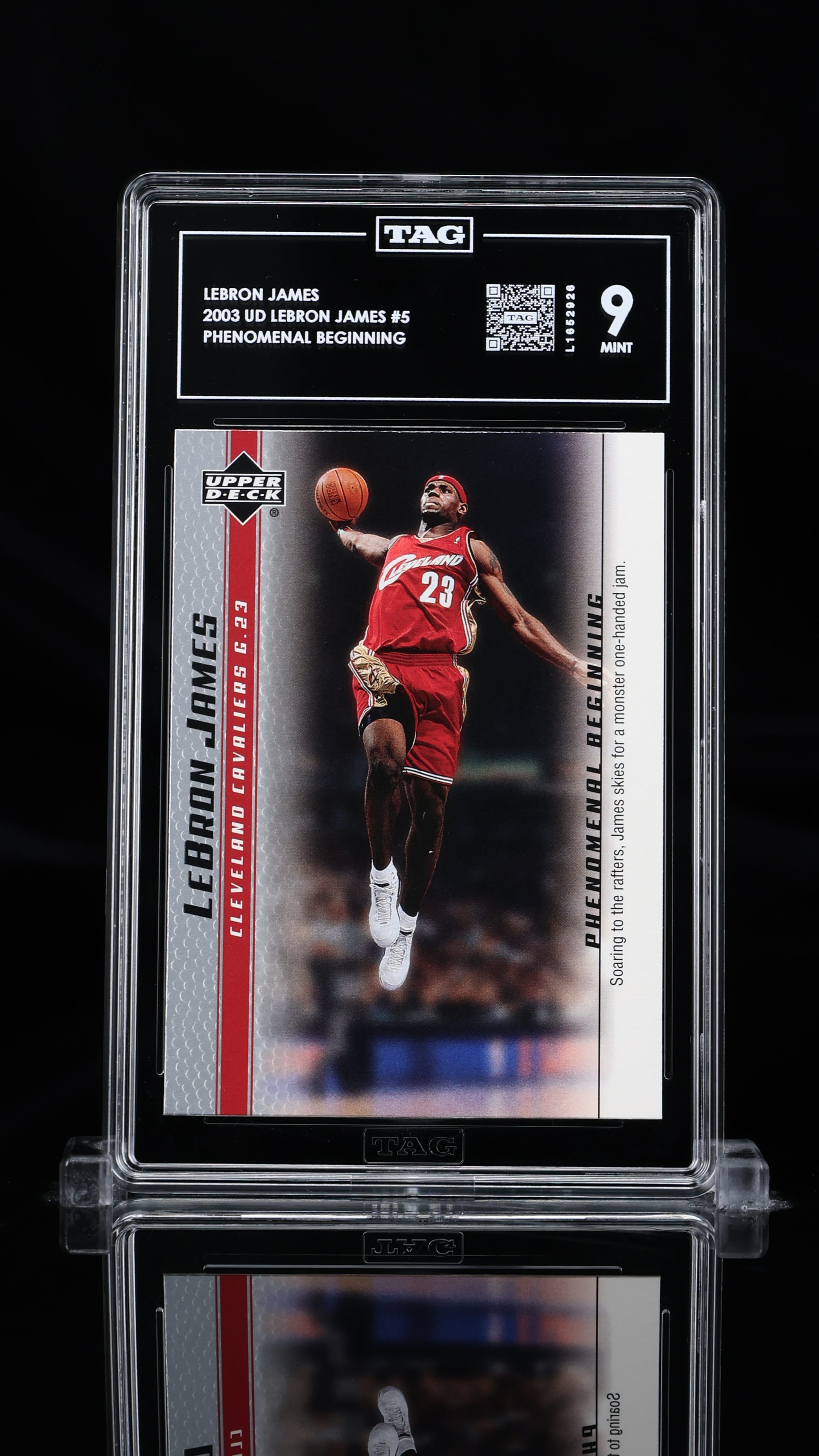 LeBron James 2003 Upper Deck #5 – “Phenomenal Beginning” (TAG Graded 9 Mint)