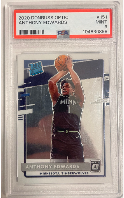 2020 Donruss Optic #151 Anthony Edwards – Rated Rookie – PSA 9 Mint