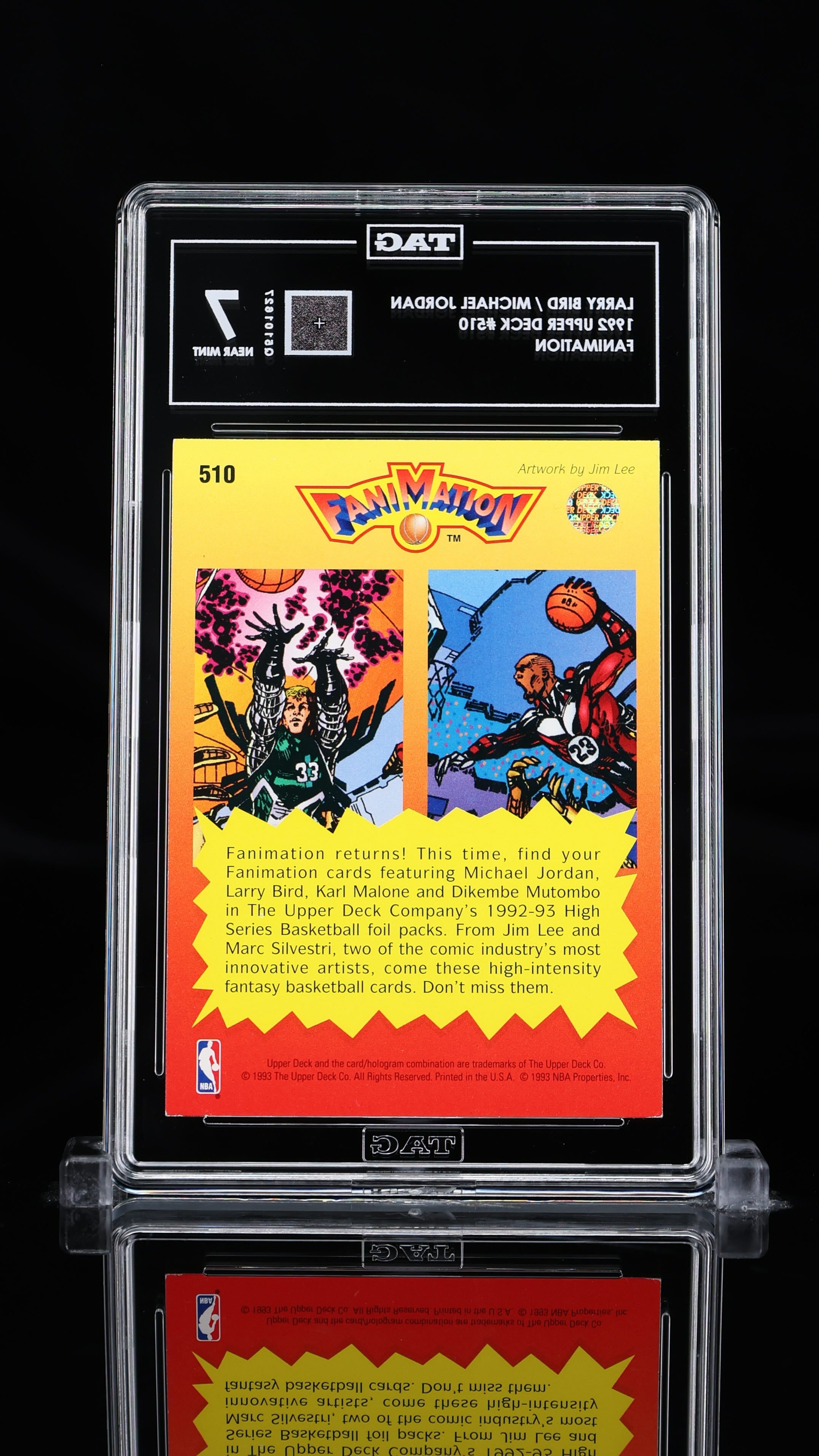 Michael Jordan & Larry Bird 1992 Upper Deck #510 – Fanimation (TAG Graded 7 NM)