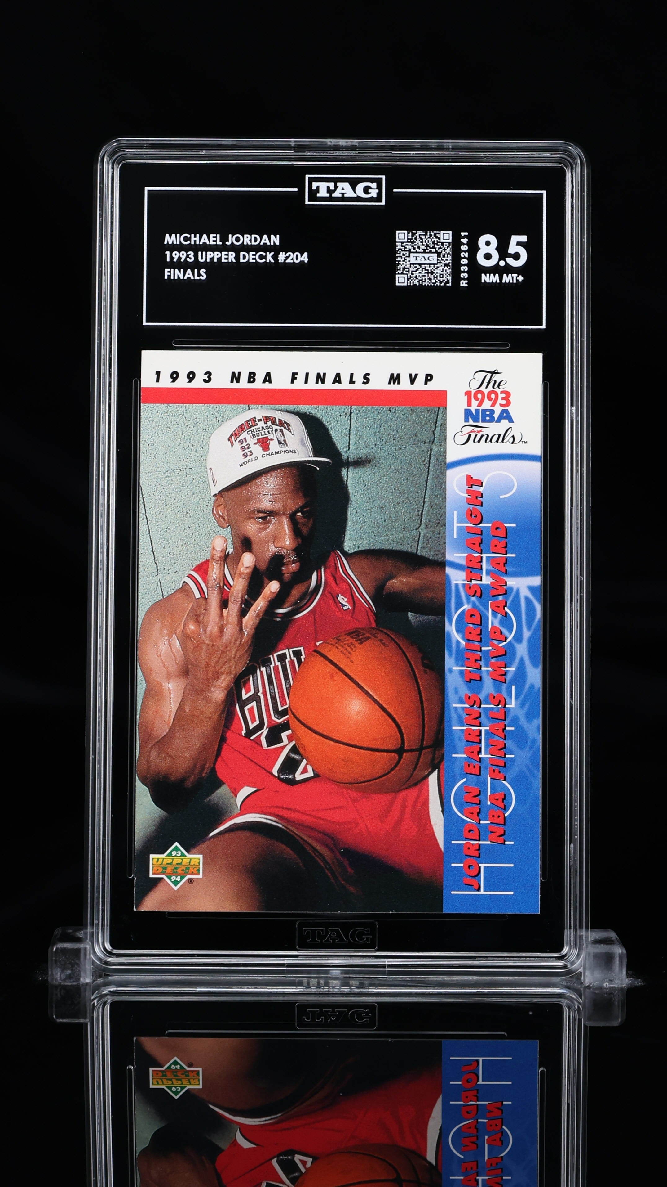Michael Jordan 1993 Upper Deck #204 – NBA Finals MVP (TAG Graded 8.5 NM-MT+)