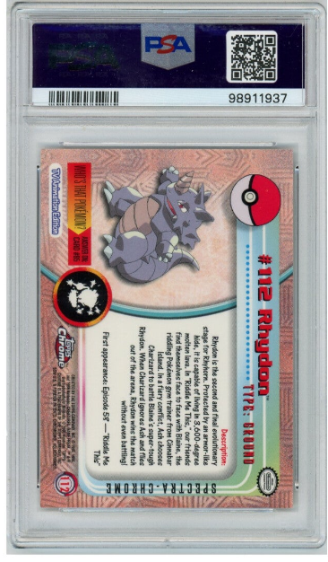 2000 Topps Chrome Rhydon Pokemon PSA 10