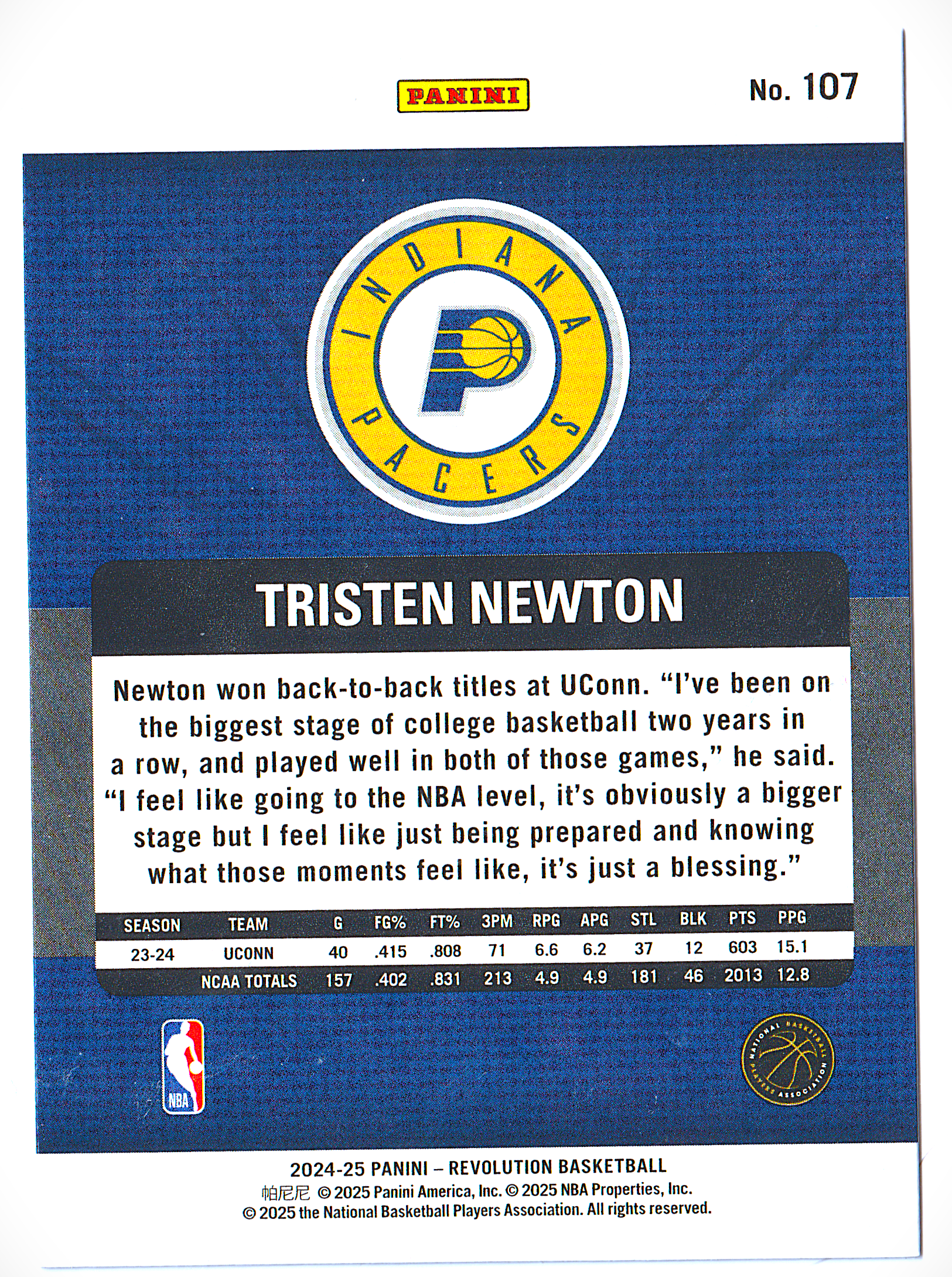 Tristen Newton Indiana Pacers RC