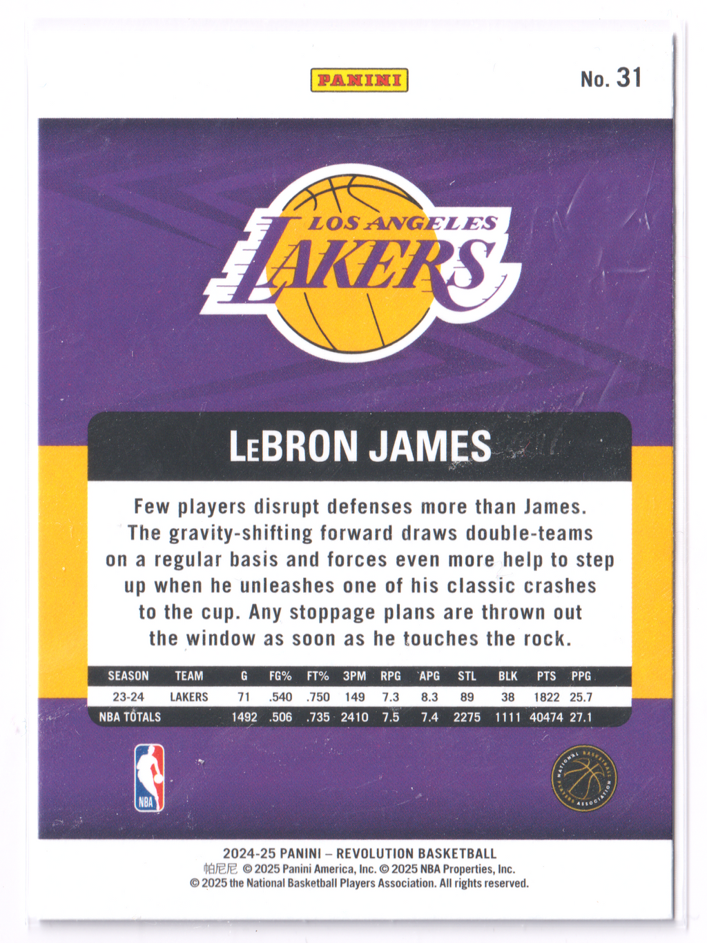 Lebron James Revolution La Lakers #31