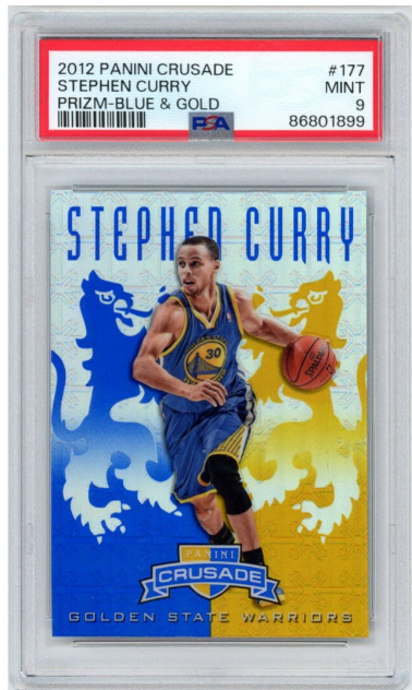 Stephen Curry 2012 Panini Crusade Blue Gold Prizm #177 PSA 9 Mint Basketball Card