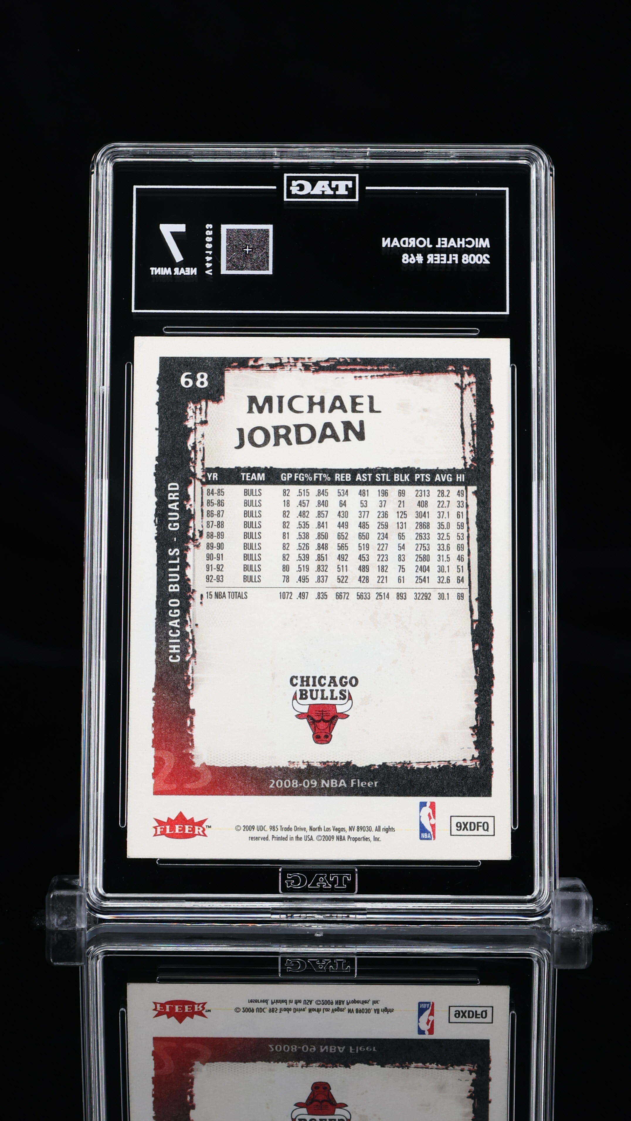 Michael Jordan 2008 Fleer #68 – Chicago Bulls (TAG Graded 7 NM)