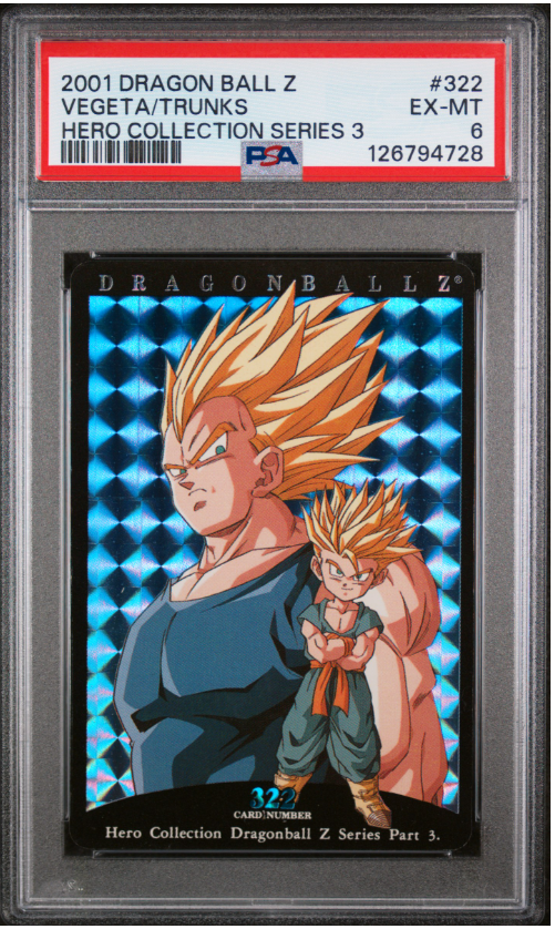 2001 DRAGON BALL Z HERO COLLECTION SERIES 3 #322 VEGETA/TRUNKS PSA 6